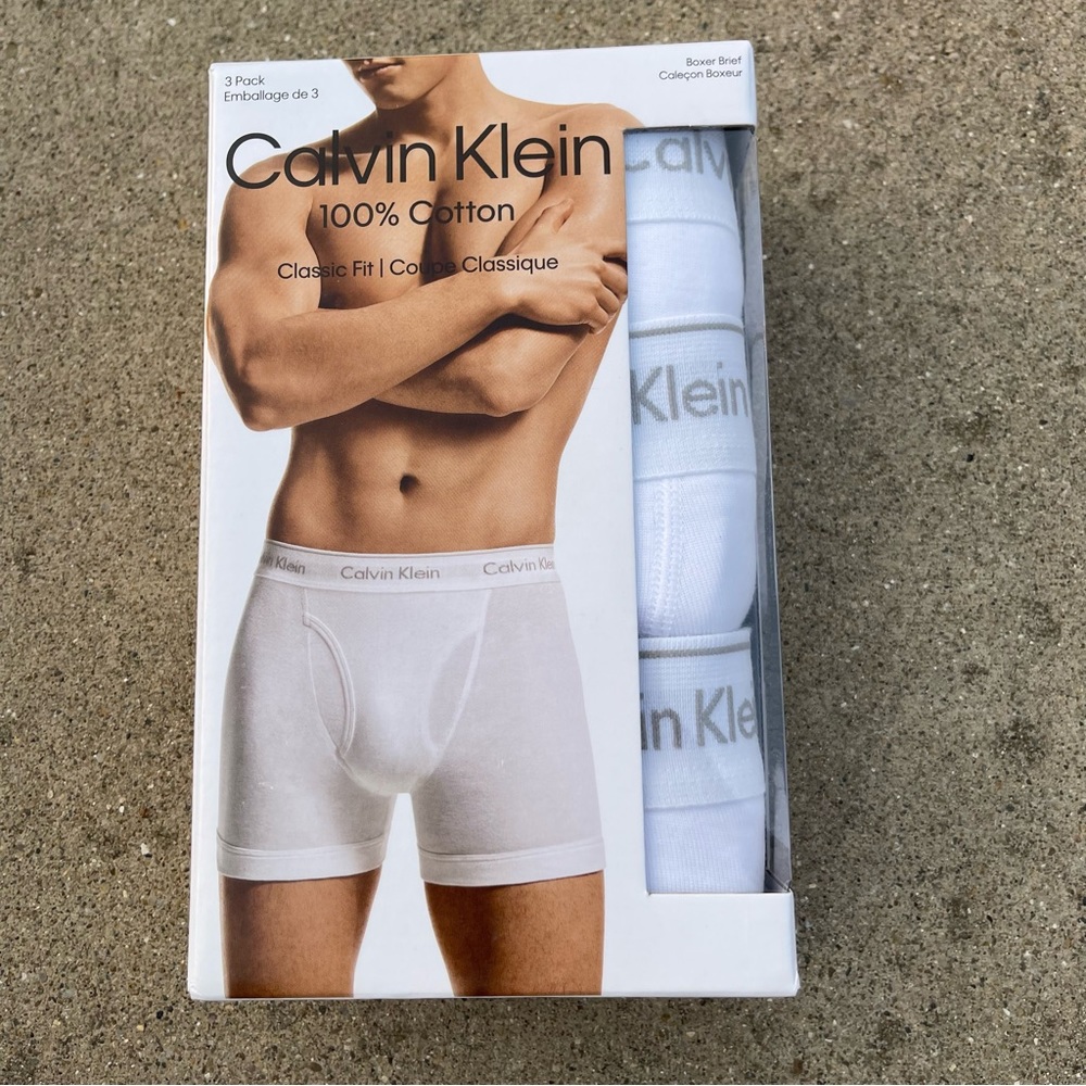 Calvin Klein Men's Underwear Boxer Briefs 100% Cotton Classic Fit Size XL 3 Pack